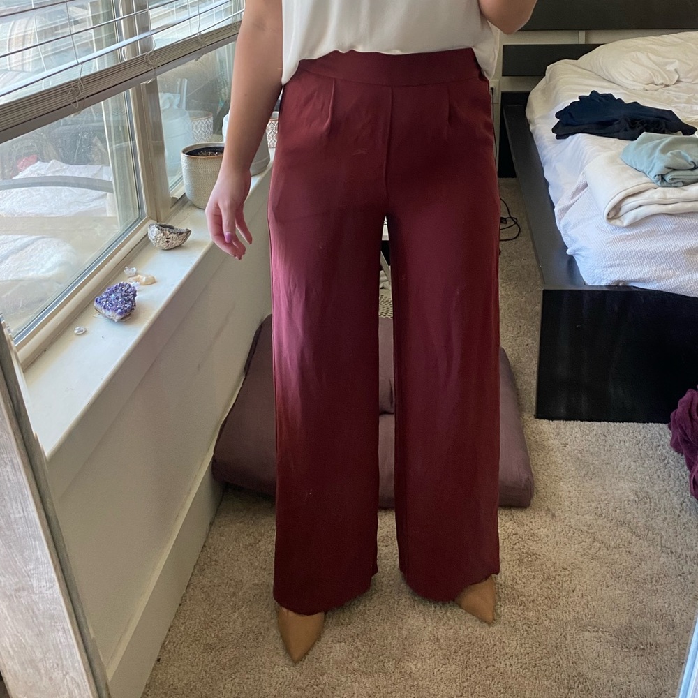 Madewell Tall Huston Pull-On Crop Pants | Size XS | Color Maroon
